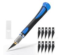 EHDIS Scalpel avec 10 lames de Antirouille, Cutter de Précision, Scalpel Modelisme, pour Découpe de Travail d'art Bricolage, Spéléologie, Sculpture, Couteaux de Loisirs, Bleu