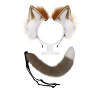 EHDWXVZM 1 bandeau d'oreille de chat, 1 queue, couvre-chef de chat, pendentif de queue en peluche, accessoires de costume, ensemble de costume de chat