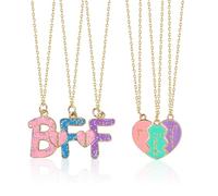 EHDWXVZM 1 Ensemble De Colliers De Lettres Et 1 Ensemble De Colliers en Forme De Cœur, Bijoux D'Épissage Créatifs, Colliers D'Amitié, Colliers De Personnalité Mignons.