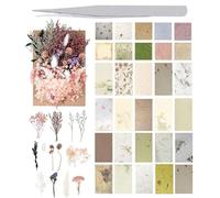 EHDWXVZM 1 Ensemble De Matériaux De Fleurs Séchés, avec 1 Morceau De Pincettes Et 60 Morceaux De Papier Rétro, des Matériaux D'Artisanat, des Bougies Et des Décorations De Bricolage.