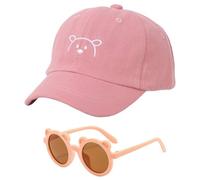 EHDWXVZM 1 Morceau De Chapeau D'Ours Et 1 Morceau De Lunettes De Soleil Pour Enfants, Chapeau De Soleil Enfant, Casquette De Baseball Réglable, Casquette De Baseball Pour Enfants.