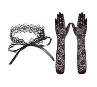 EHDWXVZM 1 morceau de décoration de doigt en dentelle, 1 morceau de col en dentelle, accessoires de décoration de main rétro, long protège-main en résille