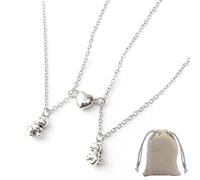 EHDWXVZM 1 Paire De Colliers D'Amitié, 1 Sac De Rangement, Collier Assorti, Collier Anniversaire Fille, Collier Pendentif Amour, Collier Pendentif Dinosaure