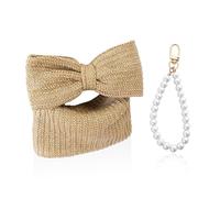 EHDWXVZM 1 Pochette Pour Femme, 1 Pendentif, Sac À Main À Nœud D'Été, Pochette De Mariage En Paille, Sac À Main De Festival