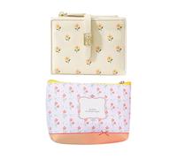 EHDWXVZM 1 Portefeuille Fleur en Cuir et 1 Porte-Monnaie Fleur, Portefeuille Court, Joli Portefeuille, Portefeuille Femme, Porte-Cartes Multifonctionnel, Mini Sac de Rangement