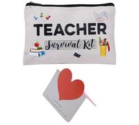 EHDWXVZM 1 Sac en Toile, 1 Petite Carte, Sac de Rangement pour Articles d'enseignant, Trousse de Maquillage pour Enseignant, Sac Cadeau pour Enseignant
