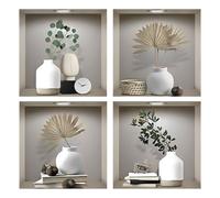 EHDWXVZM 1 Set Vase -Steleben Decoration, Plantes Simulées - Sticker-Fopt-Wall, Images Imperméables Créatives Et À La Mode, Intéressant, Décoration Murale De Salon De Chambre À Coucher.