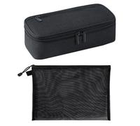 EHDWXVZM 1 Trousse Noire, 1 Trousse en Filet, Trousse à Crayons en Toile à Fermeture éclair, Trousse à Crayons de Grande capacité, boîte de Rangement Multi-Compartiments, Trousse à Crayons Portable
