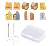 EHDWXVZM 10 Dés À Coudre Et 7 Aiguilles À Coudre, Équipés De 1 Boîte De Rangement, Aides À La Couture, Protection des Doigts, Accessoires De Couture, Outils De Couture DIY