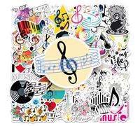 EHDWXVZM 100 Autocollants De Symboles De Musique, Autocollants De Musique Personnalisés, Autocollants De Graffiti Créatifs, Autocollants Imperméables, Autocollants De Scrapbooking