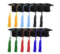 EHDWXVZM 12 pièces Mini Chapeaux de Remise de diplôme, Chapeaux de décoration de Remise de diplôme, Chapeaux de Remise de diplôme à Pompons