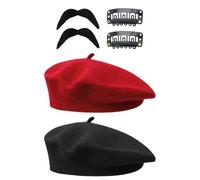 EHDWXVZM 2 Morceaux De Chapeaux De Panier, 2 Épingles À Cheveux Et 2 Barbes Simulées, Accessoires De Cosplay, Chapeaux Rétro-Classiques, Accessoires De Costumes De Fête.