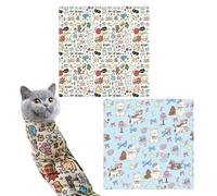 EHDWXVZM 2 Morceaux De Tissu Imprimé De Dessins Animés, Tissu d'emballage pour Chats, Accessoires De Beauté pour Chats, Outils pour Animaux De Compagnie Multifonction.