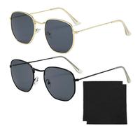 EHDWXVZM 2 Morceaux De Verres À Cadre En Métal Et 2 Morceaux De Lunettes De Nettoyage, Lunettes De Soleil Rétro, Accessoires Personnalisés Élés, Fournitures En Plein Air.