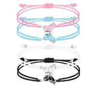 EHDWXVZM 2 Paires De Bracelets Papillons, Bracelets D'Amitié, Bracelets Papillons Créatifs, Bracelets Tressés, Bracelets Réglables, Bracelets Filles