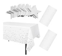 EHDWXVZM 2 pièces de nappes étoiles, 1 Morceau de Drapeau à Tirer étoile, Nappe de fête en Plein air, Nappe imperméable rectangulaire, adaptée aux Anniversaires et aux Mariages