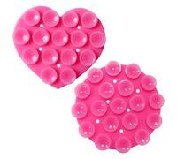 EHDWXVZM 2 Pièces De Ventouses Pour Téléphone Portable, Supports Adhésifs En Silicone Pour Coque De Téléphone, Ventouse Ronde Et En Forme De Cœur Rose Rouge