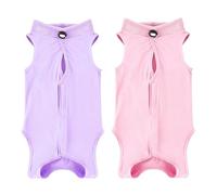 EHDWXVZM 2 Pièces De Vêtements Postopératoires De Chat, Gilet pour Animaux De Compagnie Anti-Léchage, Vêtements Doux Et Confortables, Fournitures pour Animaux De Compagnie (Violet, Rose).