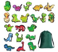EHDWXVZM 20 ornements de chaussures d'animaux, 1 sac de rangement, de jolis ornements de chaussures de dinosaure, accessoires de décoration de chaussures, cadeaux de fête
