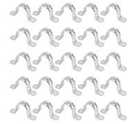 EHDWXVZM 25 Pièces De Colliers De Serrage En Acier Inoxydable, Colliers De Support De Tuyau, Colliers De Serrage À Deux Trous, Argent