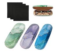 EHDWXVZM 3 étuis à lunettes imprimés, 3 morceaux de tissu à lunettes, étui à lunettes rigide, étui à lunettes résistant à la pression et à la poussière, étui miroir à floraison d'encre