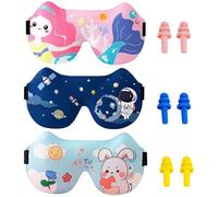 EHDWXVZM 3 Pièces Masques pour Les Yeux De Dessin Animé Et 3 Paires De Bouchons d'oreille en Silicone, Bouchons d'oreille Hypotesstraticiens, Fournitures De Couchage.