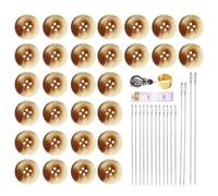 EHDWXVZM 30 Morceaux De Boutons en Résine Ronde Et 1 Ensemble D'Outils De Couture, Remplacement des Bouton De Vêtements, Boutons Rétro, Fournitures De Couture.
