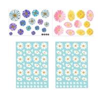 EHDWXVZM 4 feuilles d'autocollants marguerites, autocollants floraux, autocollants pour vélo, décoration de fenêtre, autocollants muraux imperméables, autocollants de design créatif, autocollants de
