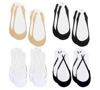 EHDWXVZM 4 Paires De Demi-Chaussettes, 4 Paires De Chaussettes Invisibles, Chaussettes De Ballet, Chaussettes Ballerines, Chaussettes Dentelle, Bas Femme, Coussinets De Semelle