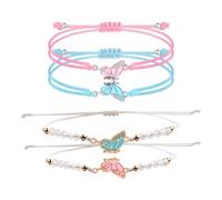 EHDWXVZM 4 Pièces Bracelets Papillon Tressés - Bracelets Assortis et d'Amitié pour Filles