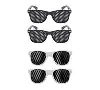 4 pièces de lunettes en maille sténopé, lunettes à petits trous, lunettes poreuses, lunettes perforées, lunettes d'entraînement oculaire, unisexe