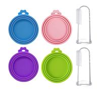EHDWXVZM 4 Pièces Peuvent Couvrir Et 2 Pièces Brosse À Dents pour Animaux De Compagnie, Couvercle Scellé en Silicone, Couvercle Frais en Conserve, Fournitures pour Animaux De Compagnie.