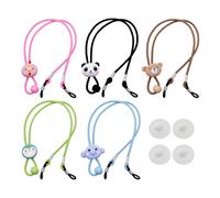EHDWXVZM 5 cordons pour lunettes, 2 paires d'anneaux antidérapants, cordons de lunettes de soleil pour enfants, rouge, jaune, bleu, vert, violet, 28 cm
