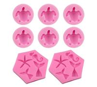 EHDWXVZM 6 Morceaux De Tortues De Mer Et 2 Morceaux De Forme De Mer, Moule Au Chocolat, Forme De Silicone De Tortue, Moule À Cuisson d'animaux Marins, Forme De Tortue 3D.