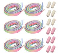 EHDWXVZM 6 Paires De Lacets Et 6 Paires De Boucles, Lacets De 120 Cm, Arc-En-Ciel -Laces, Lacets Sportifs, Lacets Élastiques, Lacets Colorés.
