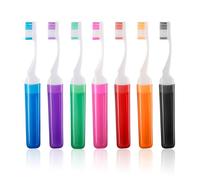 EHDWXVZM 7 Pièces Brosses À Dents Pliables, Brosses À Dents Portables, Outils De Nettoyage Oraux, Fournitures De Soins Dentaires, Fournitures De Voyage.