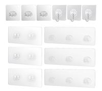 EHDWXVZM 9 Attaches, 3 Crochets, Autocollants pour Étagère De Douche, Crochets De Douche, Porte-Savon De Douche, sans Perforation, Autocollants Muraux avec Crochets Adhésifs