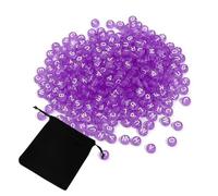 EHDWXVZM 900 pièces de perles de bracelet, rondes transparentes, acryliques, violet, sac de velours noir inclus