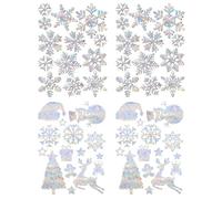 EHDWXVZM Autocollants De Décoration De Noël, 56 Pièces, Décoration De Fenêtre, Autocollants Décoratifs Auto-Adhésifs, Décoration d'hiver, Décoration De Maison