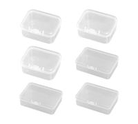 EHDWXVZM Boîte De Rangement Rectangulaire 6 Pièces, Mini Boîte en Plastique Transparent, Petite Boîte De Rangement avec Couvercle, De Bijoux Et De Pièces D'Artisanat
