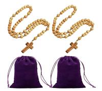 EHDWXVZM Colliers de chapelet 2pcs pour hommes, sacs organisateurs 2pcs, collier de chapelet de communion pour garçons, collier de chapelet perlé, chapelet pendentif croix