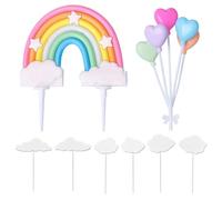 EHDWXVZM Décoration De Gâteau Arc-en-Ciel 1 Pièce, Décoration De Gâteau Ballon 1 Pièce, Décoration De Gâteau Nuage 6 Pièces, Décoration De Fête d'anniversaire pour Enfants