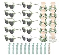 EHDWXVZM Ensemble de 31 pièces pour enterrement de vie de jeune fille, bracelet, lunettes de soleil en forme de cœur, convient pour les mariages et les enterrements de vie de jeune fille
