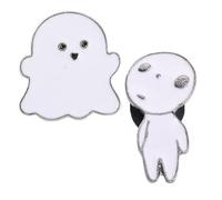 EHDWXVZM Épingles Fantômes De Dessin Animé 2 Pièces, Broche Princesse Mononoke, Broche d'halloween, Broche pour Enfants, Accessoires Décoratifs Amusants, Badge en Métal Mignon