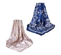 EHDWXVZM Foulards en Soie et Hijab en Satin pour Femmes - Lot de 2