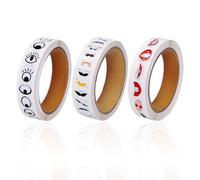 EHDWXVZM Lot de 3 Rouleaux de Papier Autocollant pour les Yeux, Bouche, Moustaches - Autocollants Amusants de Bricolage