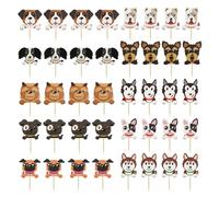 EHDWXVZM Lot de 40 décorations de gâteau en forme de chien - Accessoires de décoration pour gâteaux d'anniversaire