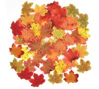 EHDWXVZM Lot de 50 Feuilles D'Érable Artificielles, Feuilles D'Érable Artificielles pour La Décoration, Feuilles Artificielles pour Fêtes, Halloween (Couleurs Aléatoires)