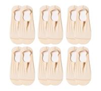 EHDWXVZM Lot de 6 paires de chaussettes invisibles en maille - Antidérapantes - En soie glacée - Super invisibles - Pour femme, couleur chair, S-M