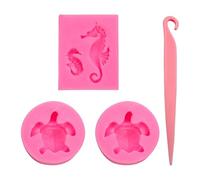 EHDWXVZM Moules à gâteau 3 pièces, couteau à démouler 1 pièce, moule à fondant au chocolat, moule à gâteau pour la cuisson, moule à gâteau sirène, moule en silicone animal